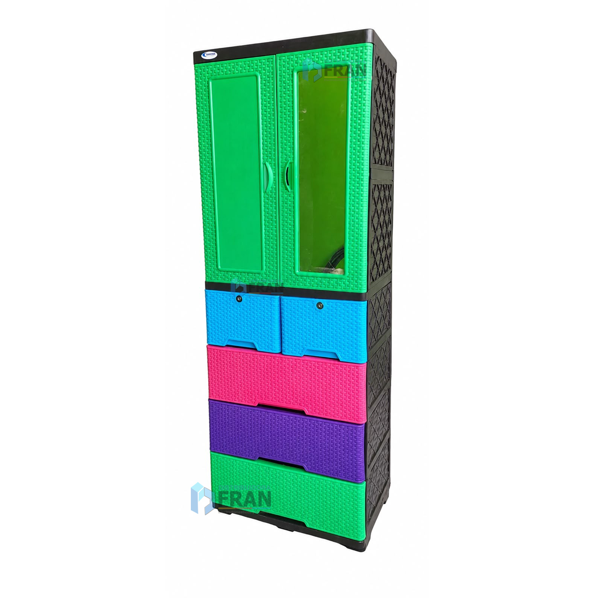 Gavetero Plástico Titan Multicolor Puerta Verde