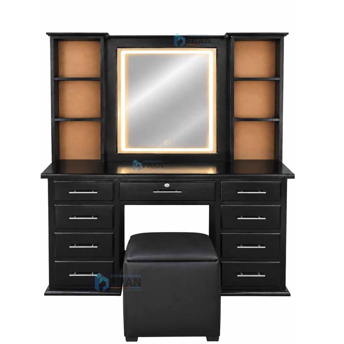 Tocador Vanity Madera LED color Negro