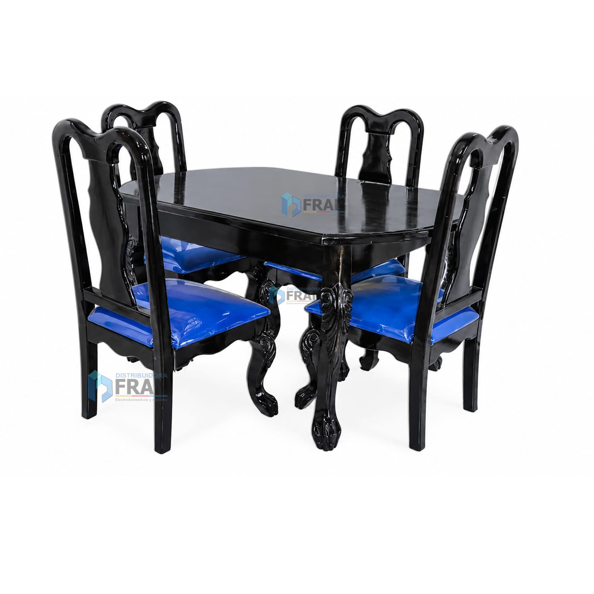 Comedor de Madera 4 sillas color Negro
