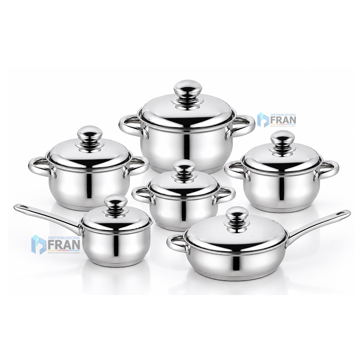 Juego de Ollas Acero Inoxidable 12 Pc