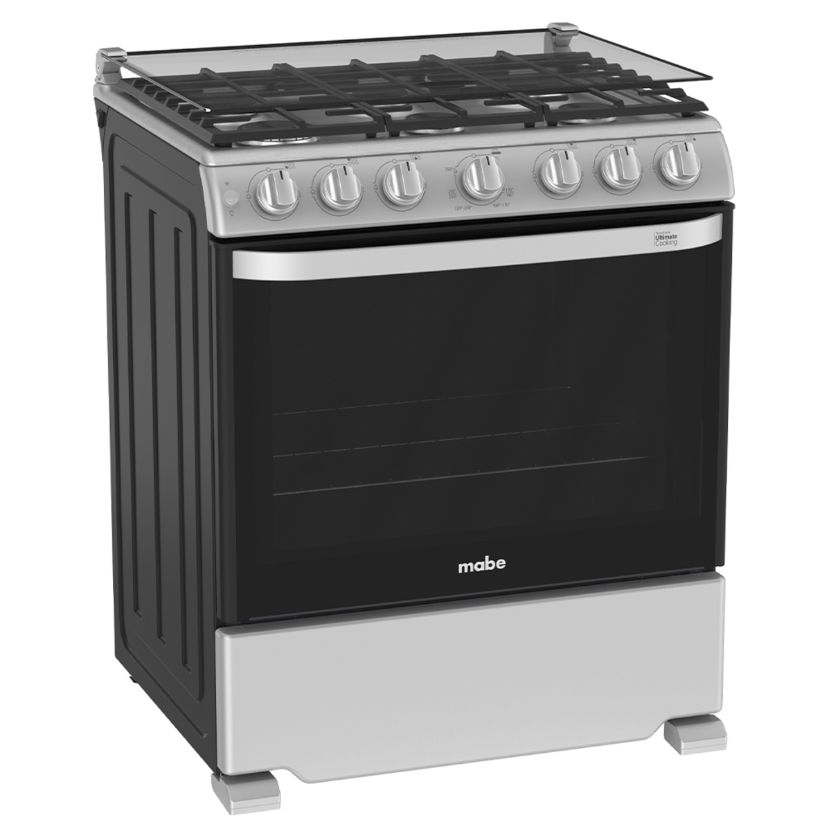 Estufa Gas 6 Quemadores Tapa de Vidrio 